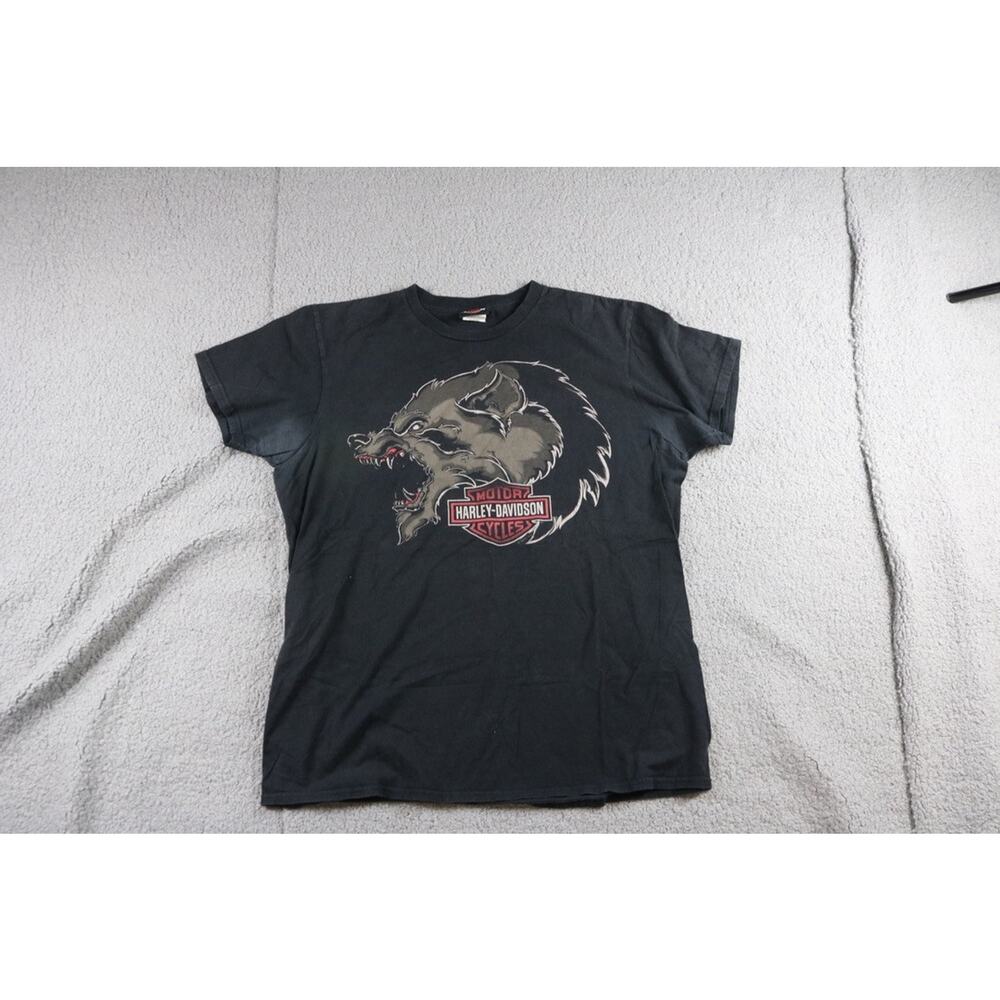 Harley Davidson T-Shirt Men L Black Graphic Thunder Mountain Loveland Colorado